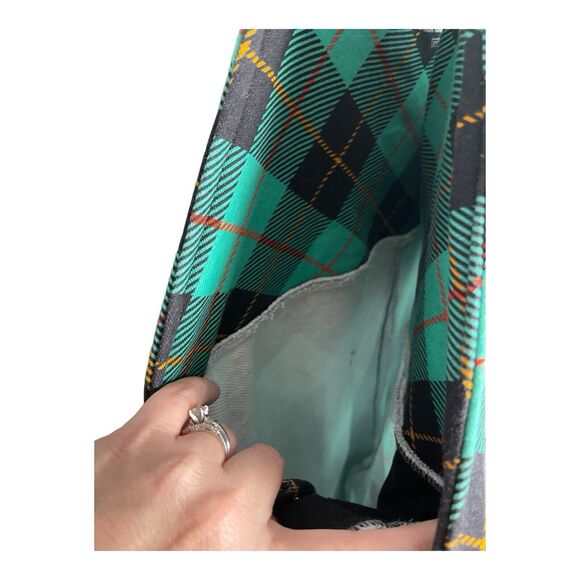 Shinesty Green & Black FrenchTerry Cloth Plaid‎ Overalls Size XL 90s Vibes - Picture 13 of 15